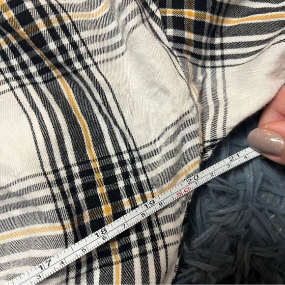 Vero Moda Snow White Cotton Plaid Pattern Top Size L - Picture 7 of 8